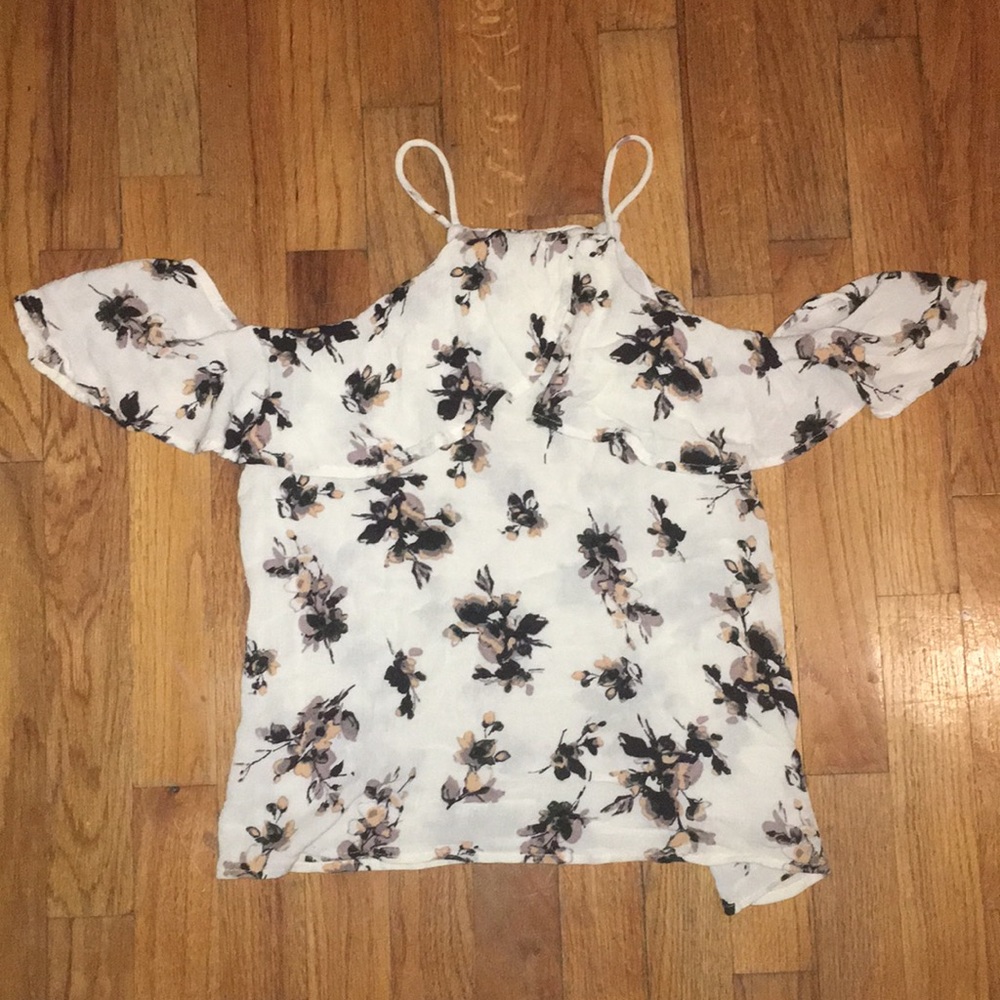 White Floral Tank Top